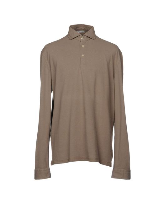 Gran Sasso Brown Khaki Polo Shirt Cotton for men