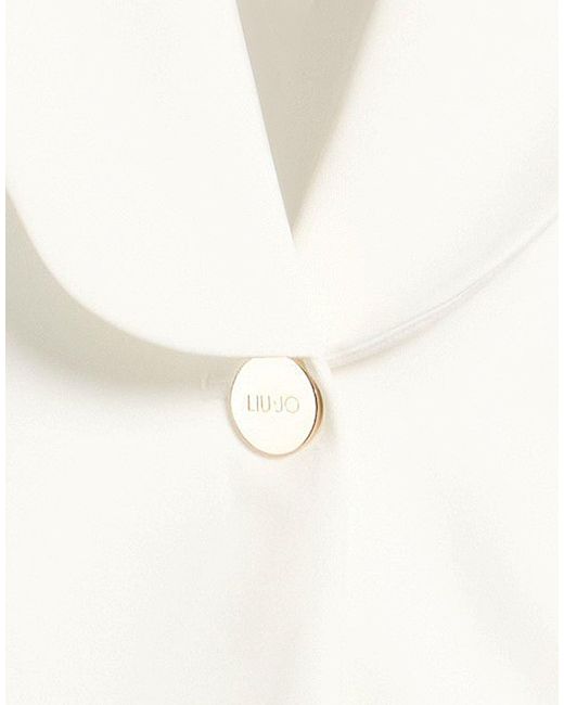 Liu Jo White Blazer Polyester, Elastane