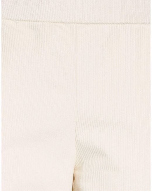 Whyci White Ivory Pants Cotton, Elastane