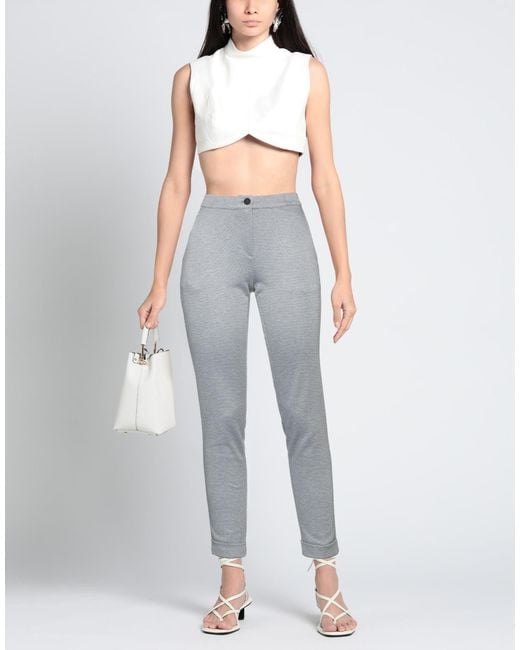 Diana Gallesi Gray Pants Polyester, Viscose, Polyamide, Elastane