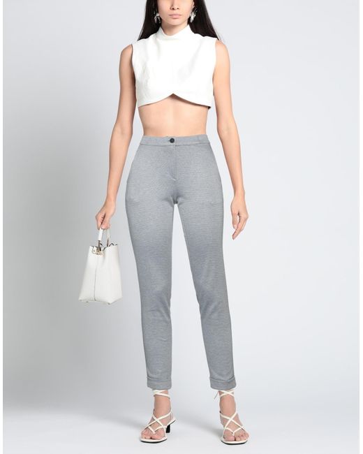 Diana Gallesi Gray Pants Polyester, Viscose, Polyamide, Elastane