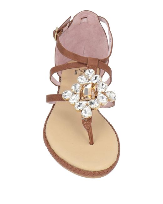 Stonefly Brown Thong Sandal Leather