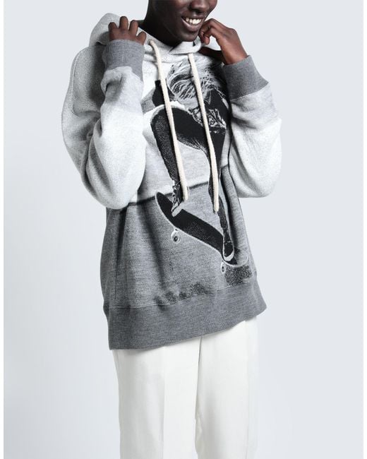 Palm Angels Gray Grey Cotton Sweatshirt With Print for men