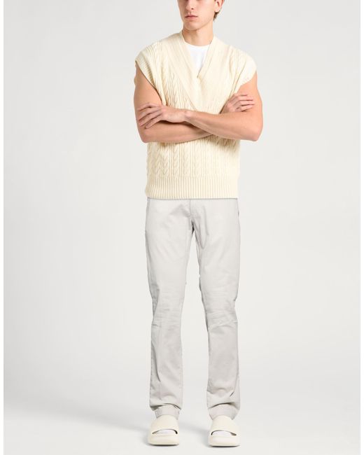 Berwich White Vissuto Taupe Pants Cotton, Elastane for men