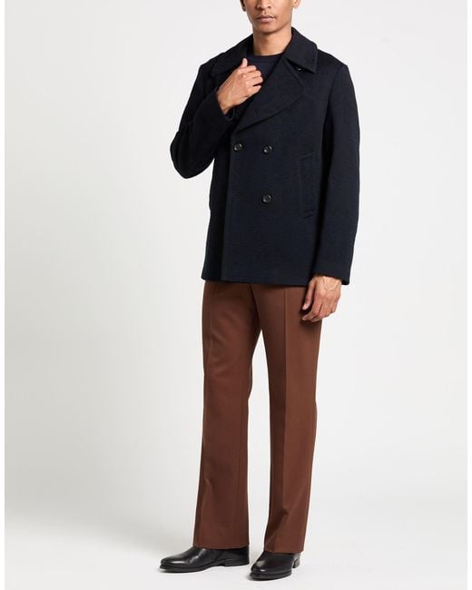 Etro Blue Midnight Coat Wool for men