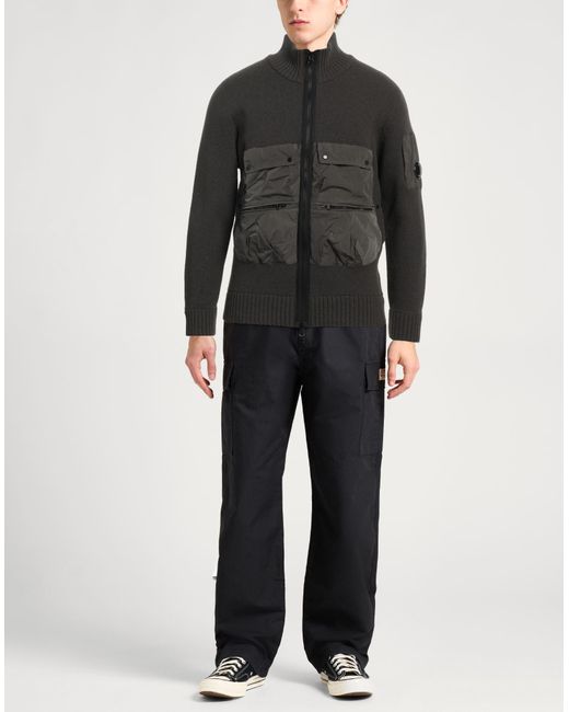 C P Company Gray Cardigan Wool, Polyamide for men