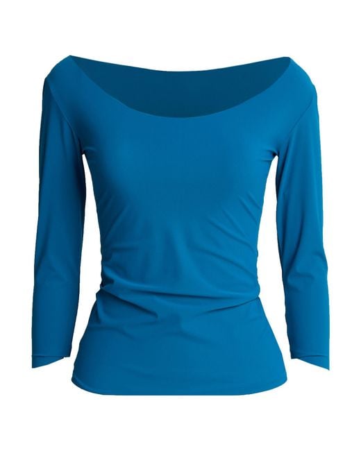La Petite Robe Di Chiara Boni Blue Deep T-Shirt Polyamide, Elastane
