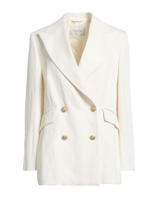 Ballantyne White Ivory Blazer Silk, Linen