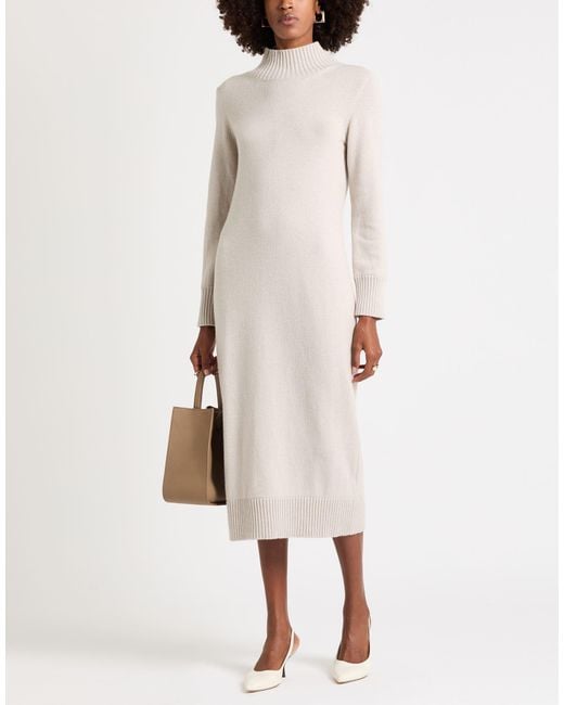 Eleventy White Light Midi Dress Cashmere