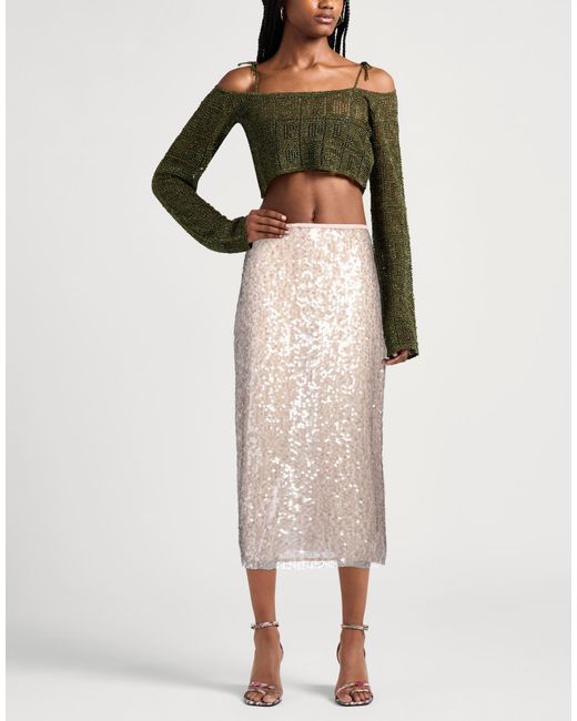 MSGM Natural Blush Midi Skirt Polyester