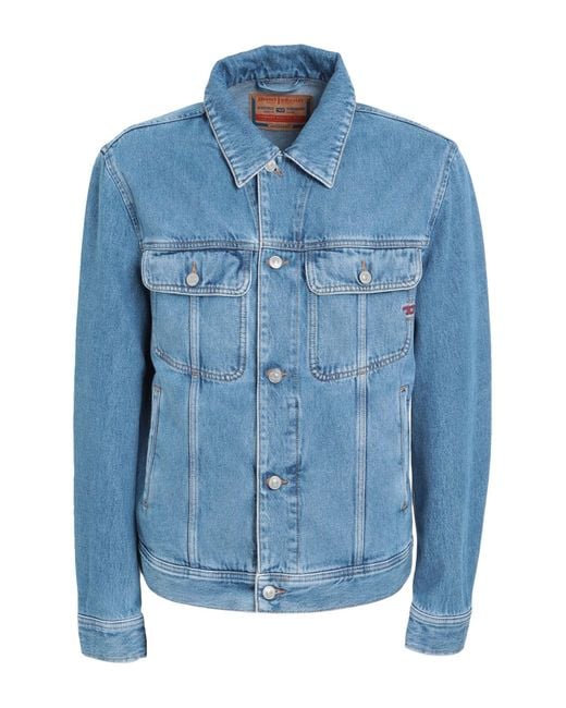 DIESEL Blue Denim Outerwear for men