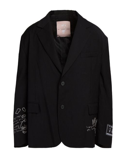 AN OTHER DATE Black Blazer Polyester, Wool, Elastane for men