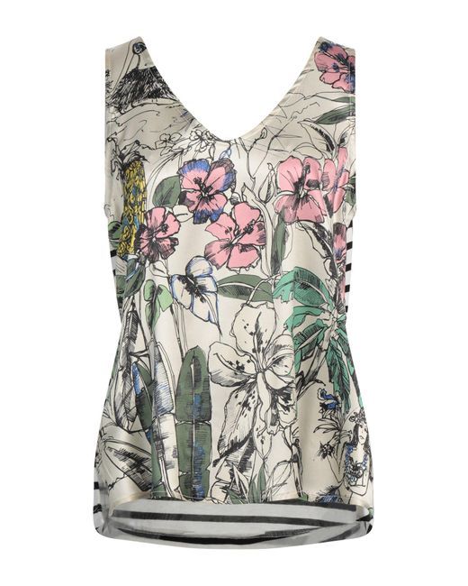 Shirtaporter White Top Silk, Elastane, Cotton