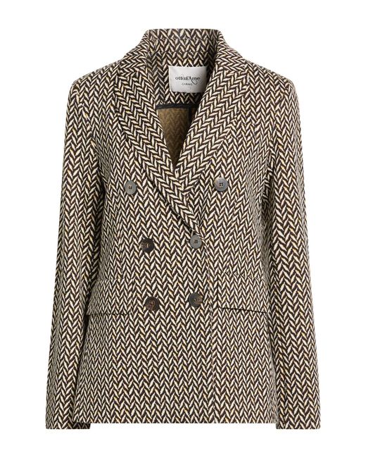 Ottod'Ame Brown Caring Blazer Polyester, Viscose, Polyamide, Elastane