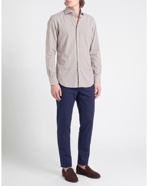 Finamore 1925 Gray Shirt Cotton for men