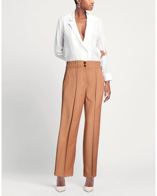 Nenette Brown Pants Polyester, Viscose, Elastane