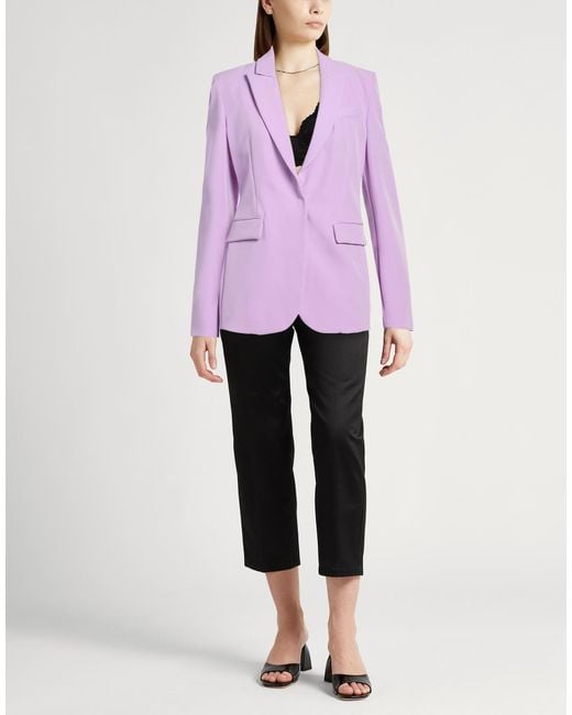Liu Jo Purple Lilac Blazer Polyester, Elastane