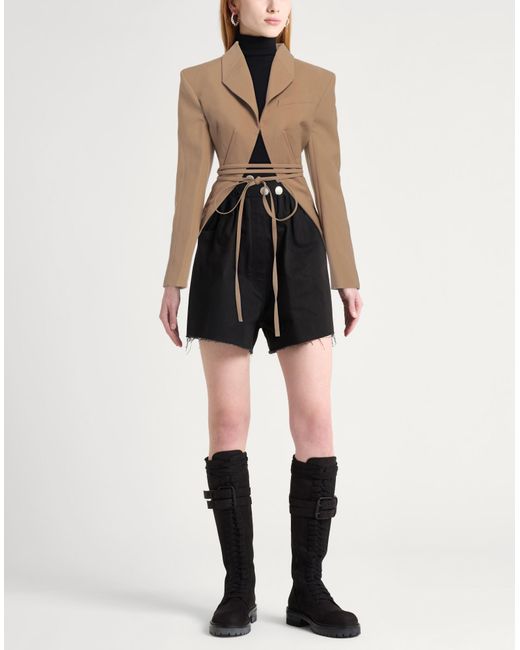Mugler Natural Camel Blazer Viscose, Virgin Wool