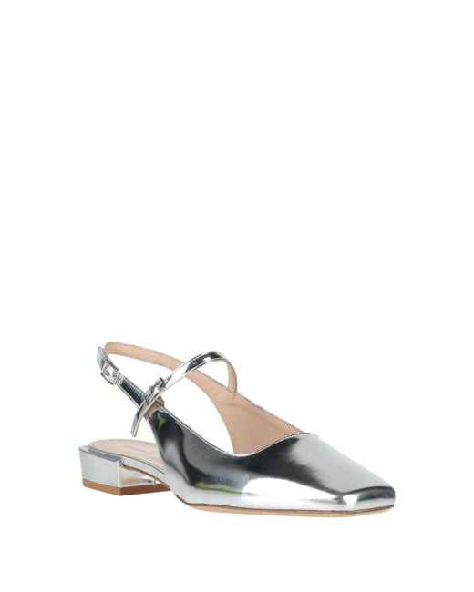 P.A.R.O.S.H. White Ballet Flats Leather