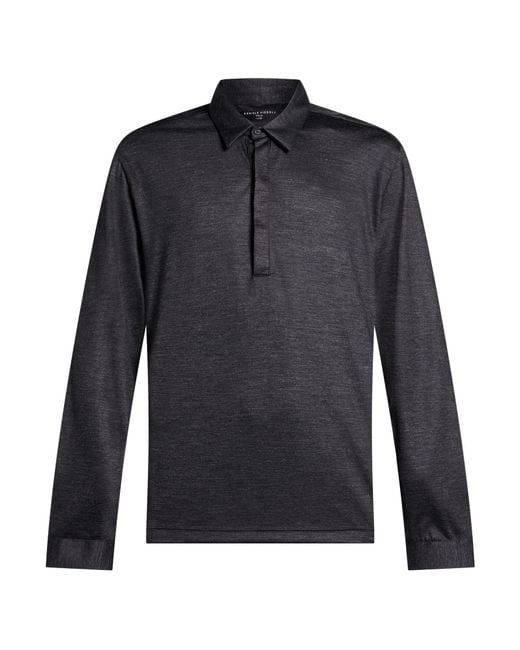 Daniele Fiesoli Blue Lab Polo Shirt Merino Wool for men