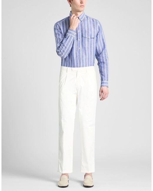 Boglioli White Pants Cotton, Elastane for men