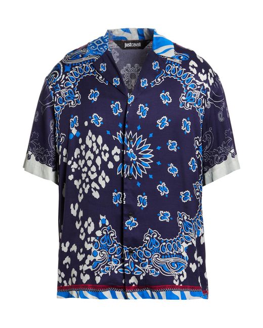 Just Cavalli Blue Shirt for men