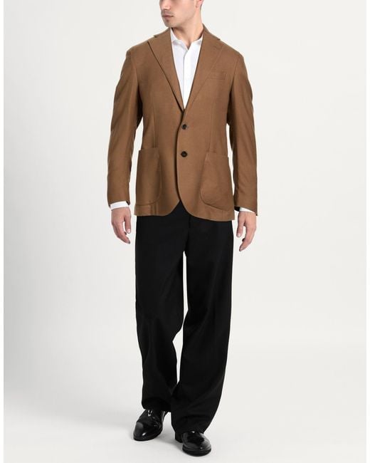 SARTITUDE NAPOLI Brown Blazer Cotton for men