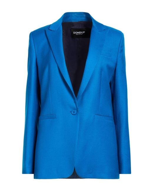 Dondup Blue Azure Blazer Viscose