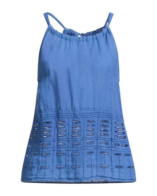 120% Lino Blue Top Linen