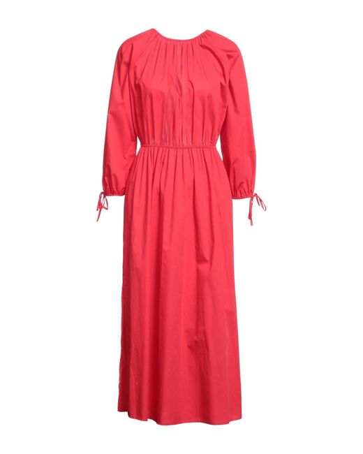 ViCOLO Red Midi Dress Cotton