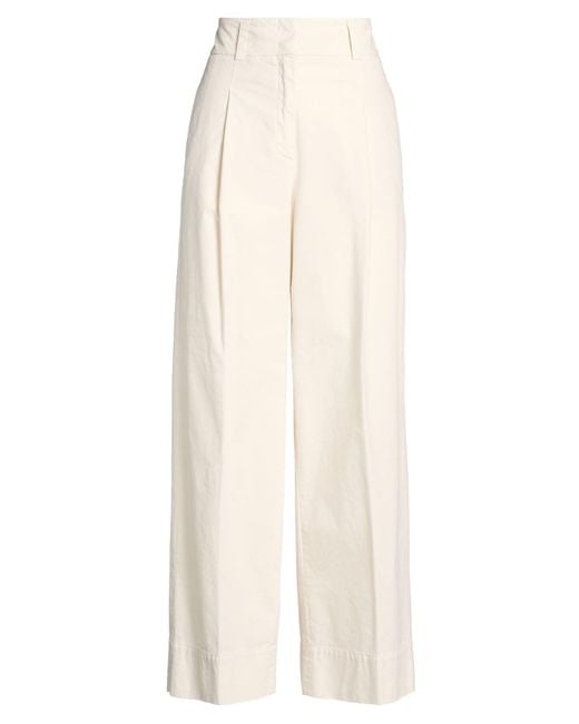 Peserico White Pants Cotton, Lyocell, Elastane