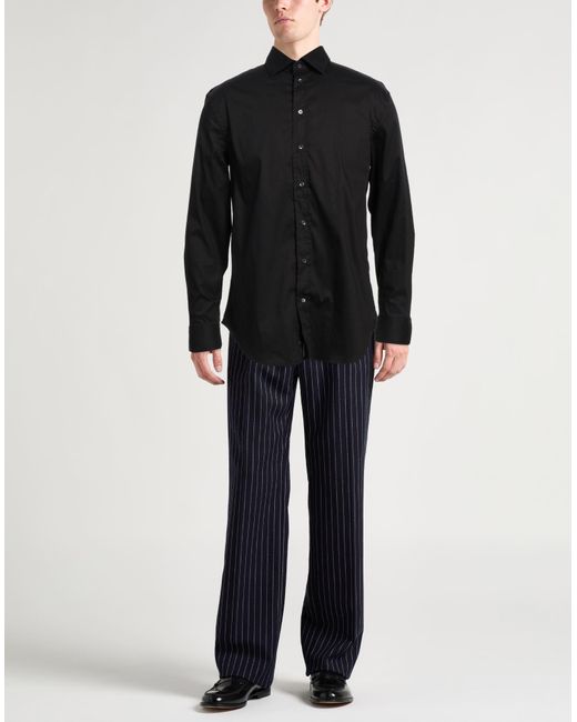 Emporio Armani Black Shirt Cotton, Polyamide, Elastane for men