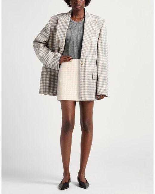 Anine Bing Natural Mini Skirt