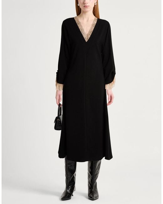 Dixie Black Midi Dress Polyester, Viscose, Elastane