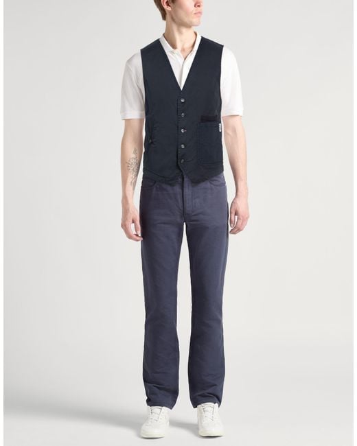 Berna Blue Tailored Vests for men