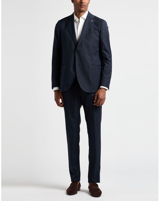 AT.P.CO Blue Suit Polyester, Viscose, Wool, Elastane for men