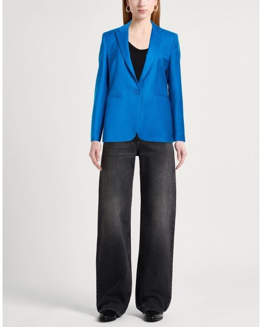 Dondup Blue Azure Blazer Viscose