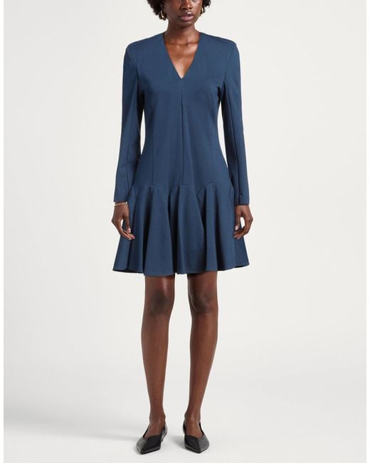 MEIMEIJ Blue Mini Dress Viscose, Polyamide, Elastane