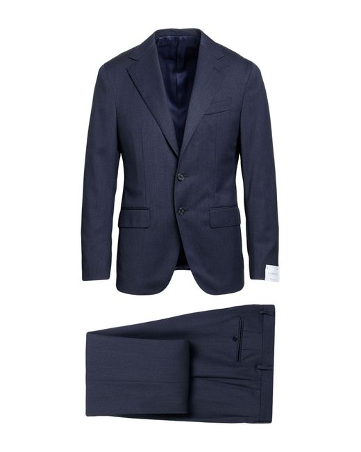 Caruso Blue Suit Wool for men