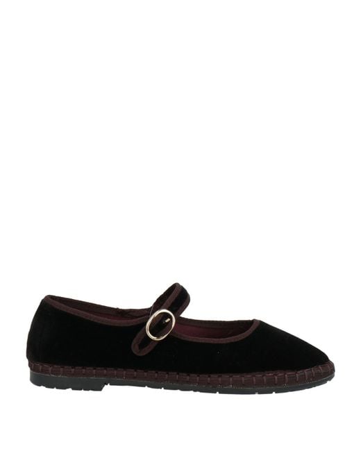 Flabelus Black Ballet Flats Textile Fibers