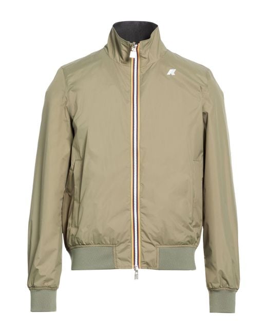 K-Way Green Jacket Recycled Nylon for men