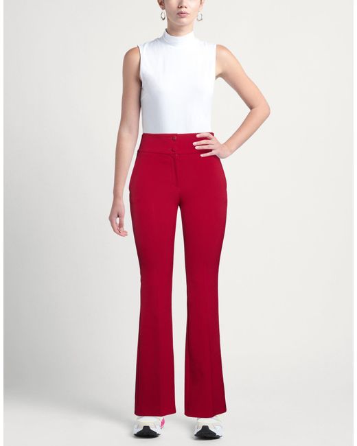 Blugirl Blumarine Red Pants Polyester, Elastane