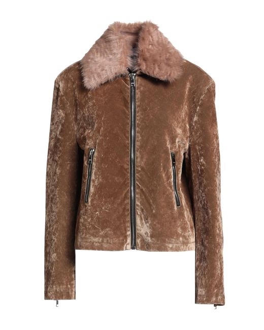 MSGM Brown Camel Jacket Cotton, Viscose, Elastane