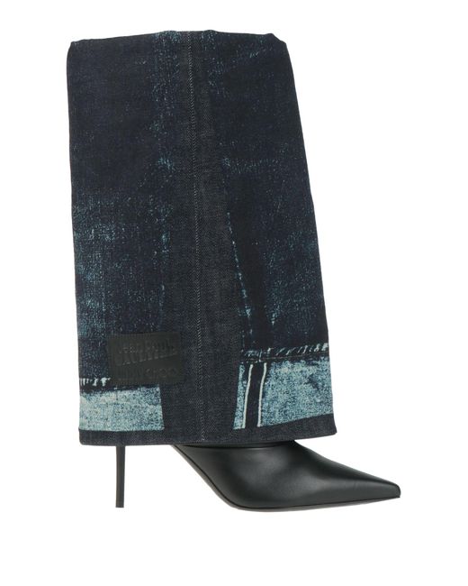 Jean Paul Gaultier Blue X Jimmy Choo Boot Leather, Textile Fibers