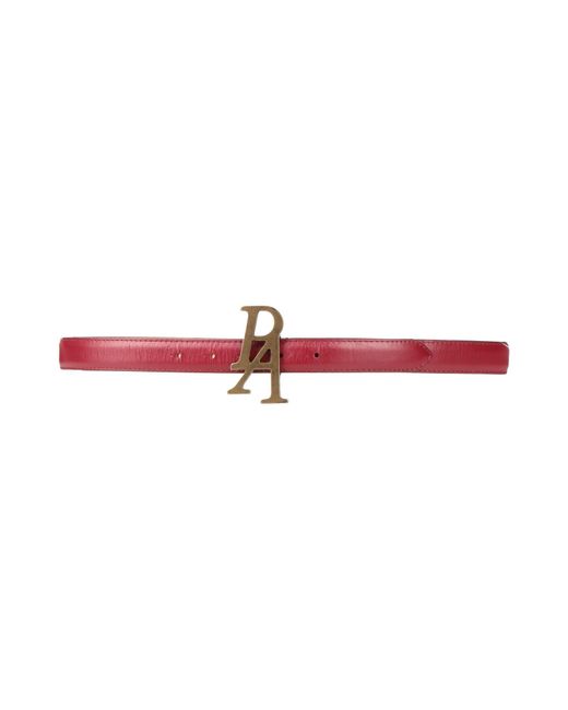Palm Angels Red Burgundy Belt Leather