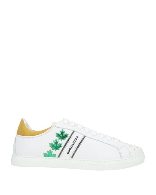 DSquared² White Sneakers Calfskin, Synthetic Material for men