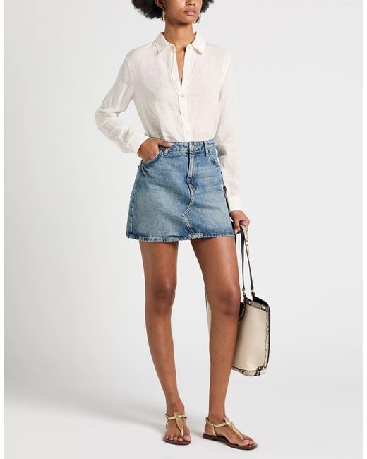 120% Lino White Ivory Shirt Linen