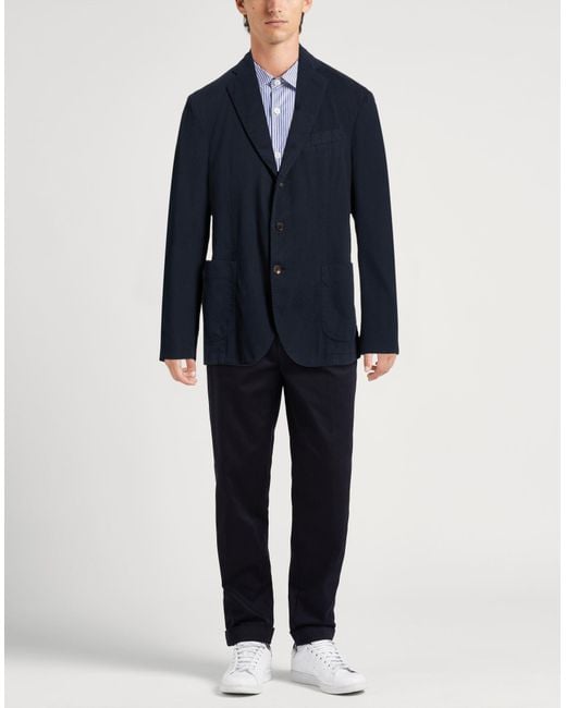 Drumohr Blue Midnight Blazer Cotton, Elastane for men