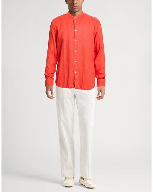 Peuterey Red Shirt Linen for men