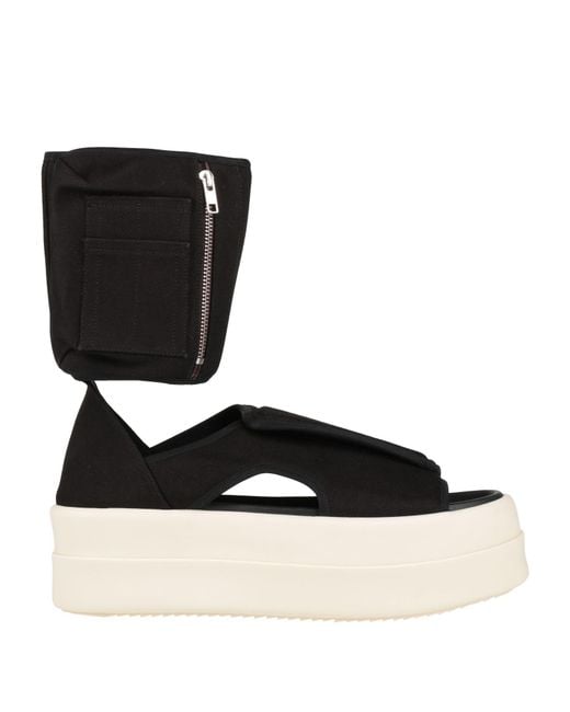 Rick Owens Black Sandals Textile Fibers for men